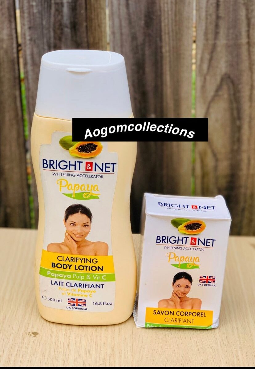 2 in 1 Bright & Net whitening papaya clarifying body lotion and soap