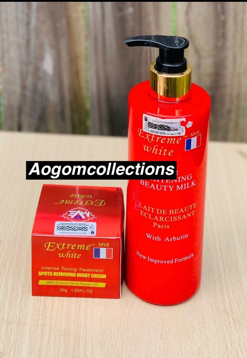 2 in 1 Extreme white strong lightening beauty milk with arbutin 300ml with spot remover night face cream