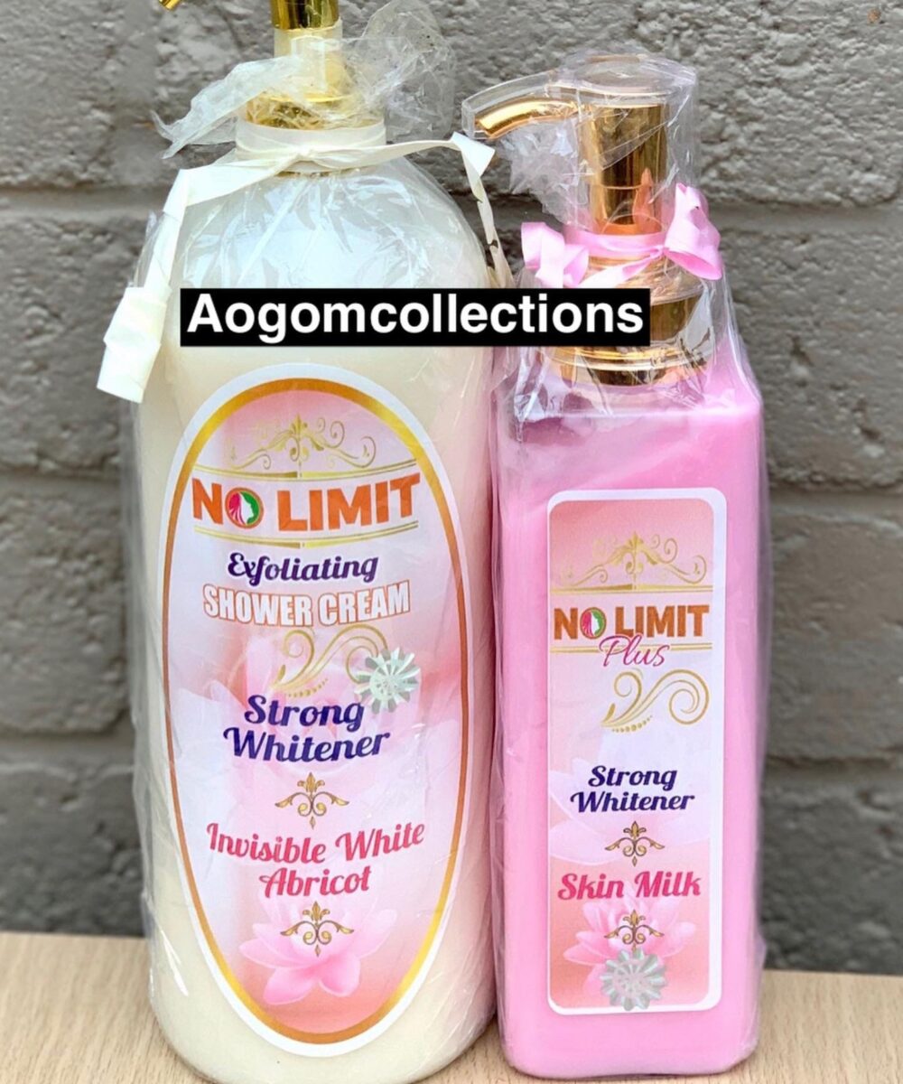 2 NO LIMIT Plus Strong Whitener skin milk strong lotion +strong whitening shower gel 7 days Action