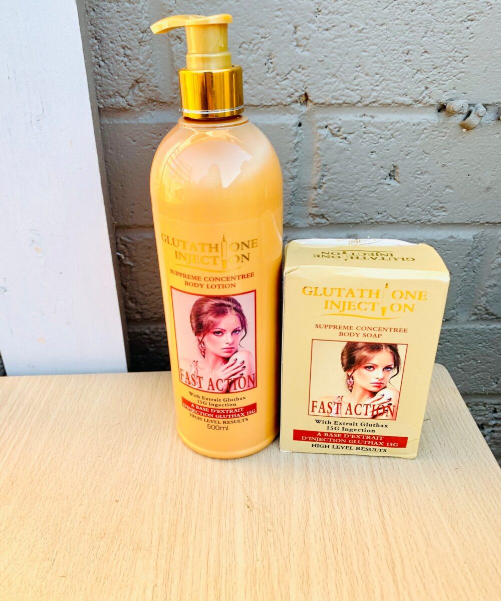 2 pcs Glutathione injection Supreme Concentree Body Lotion 500ml +soap fast action