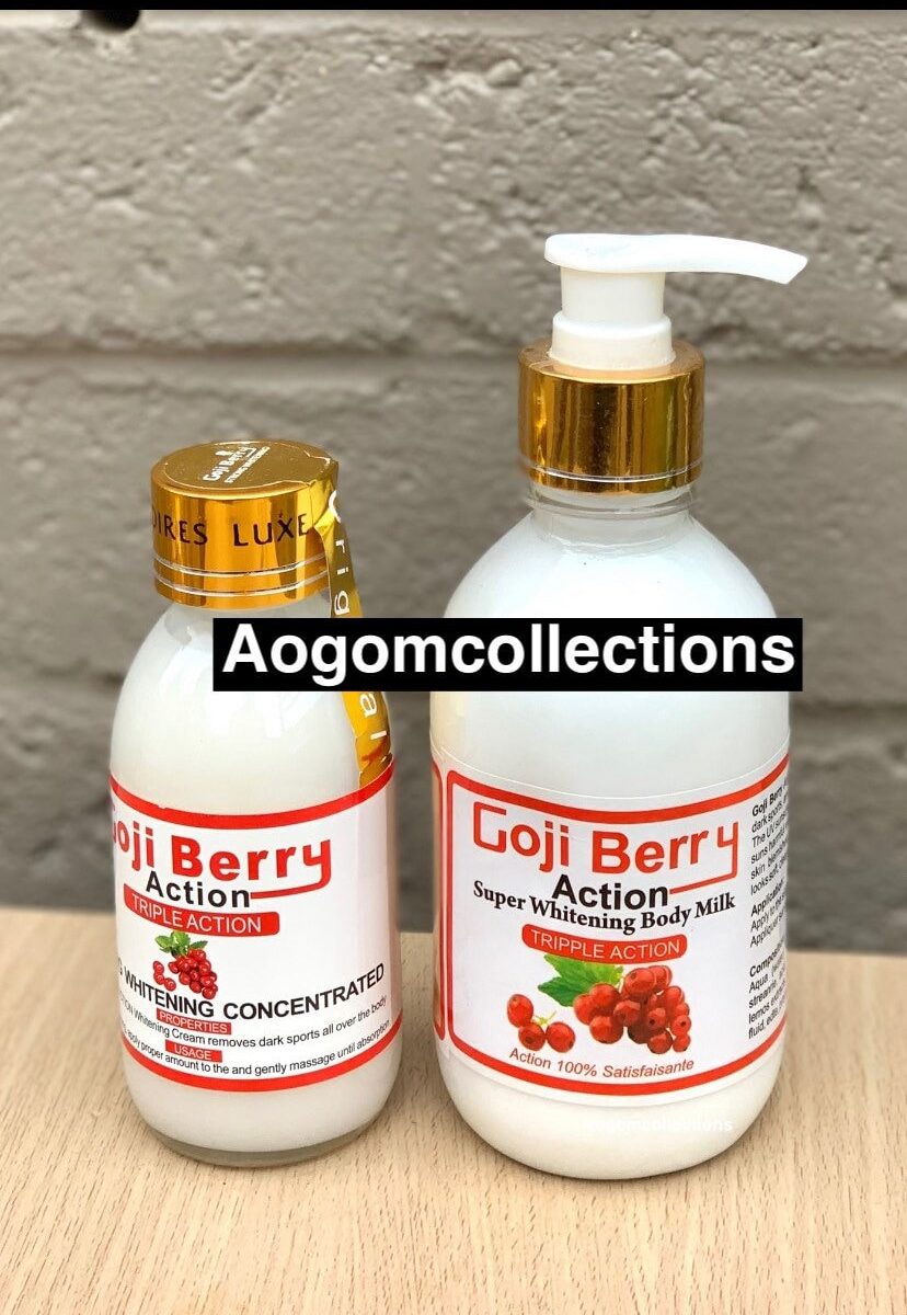 2 PCs Goji berry triple action super whitening body Milk and serum