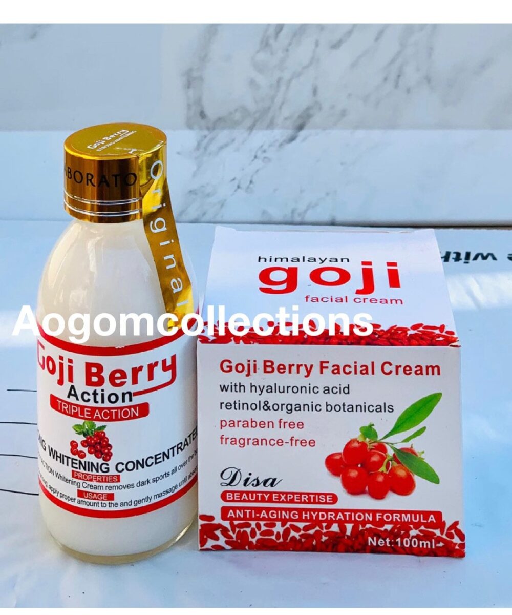 2 PCs Goji Berry whitening Facial Cream Dark spot remover Skin Lightening Moisturizing Brightening with serum