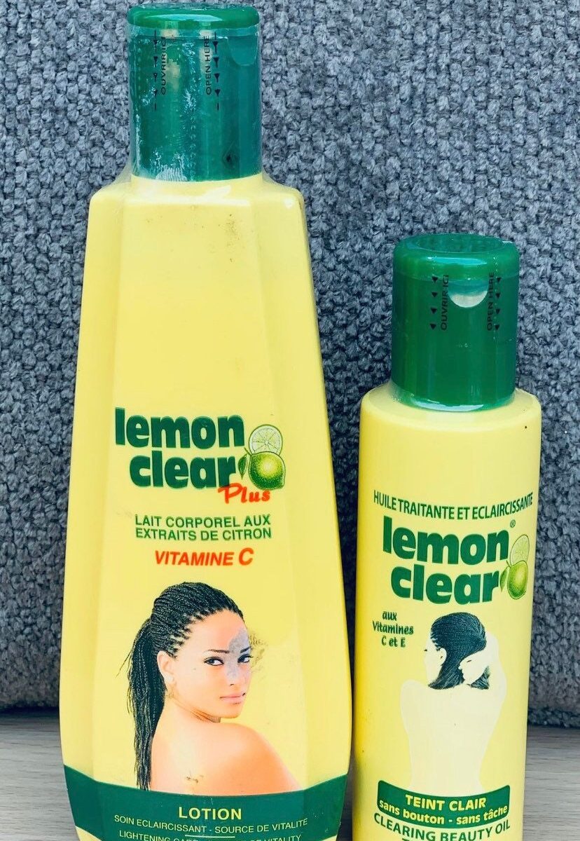 2 PCs Lemon clear Lotion Plus with vitamin C 200ml with whitening oil