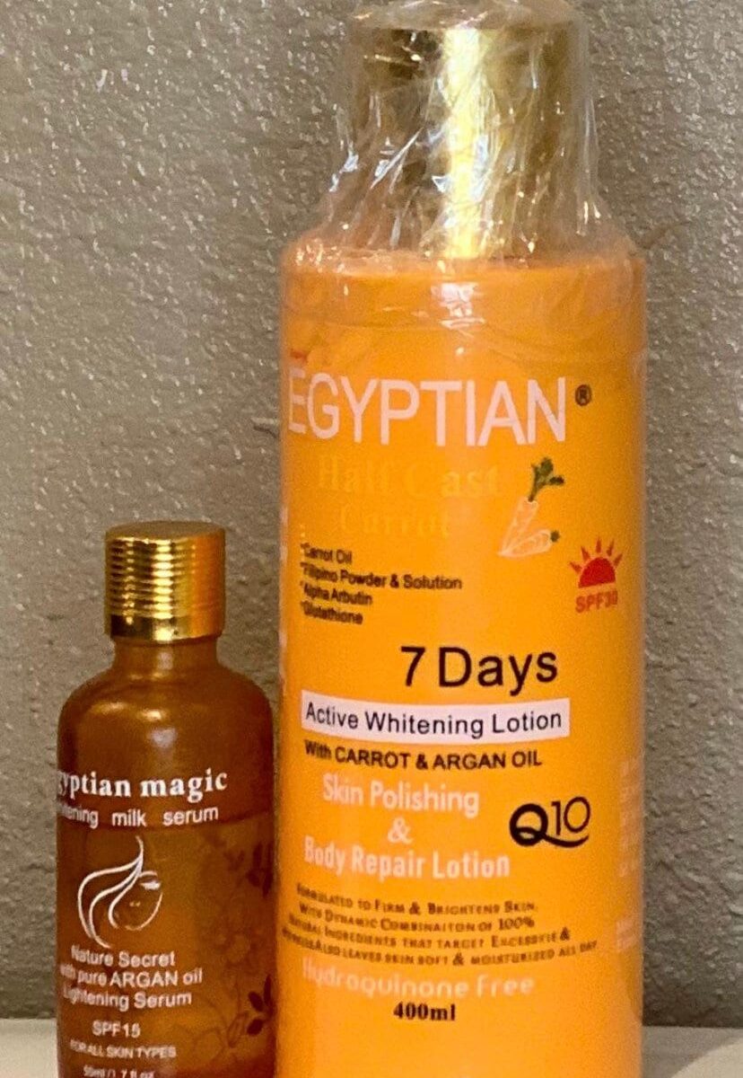 2 PCs Purec Egyptian halfcaste whitening set lotion and serum