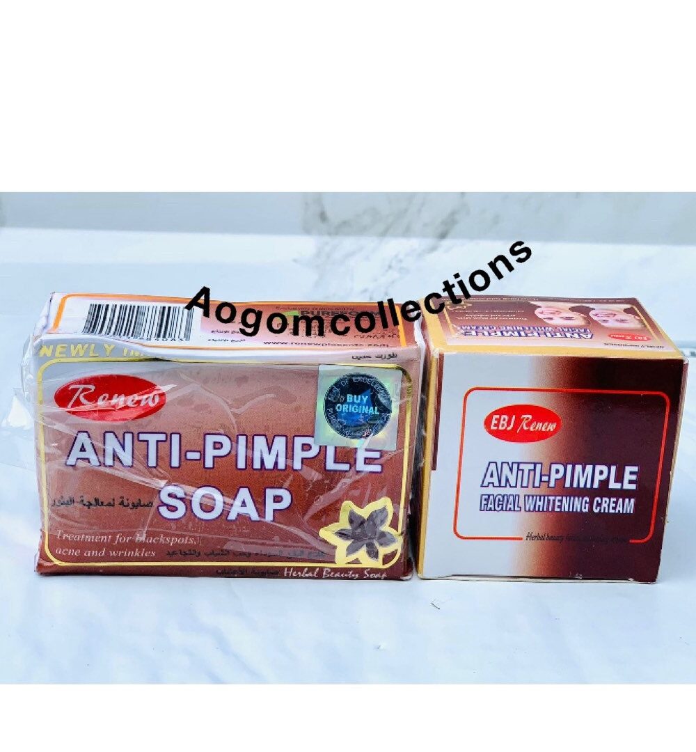 2 PCs Renew Anti Pimples Soap + Anti Pimples Face Cream Set