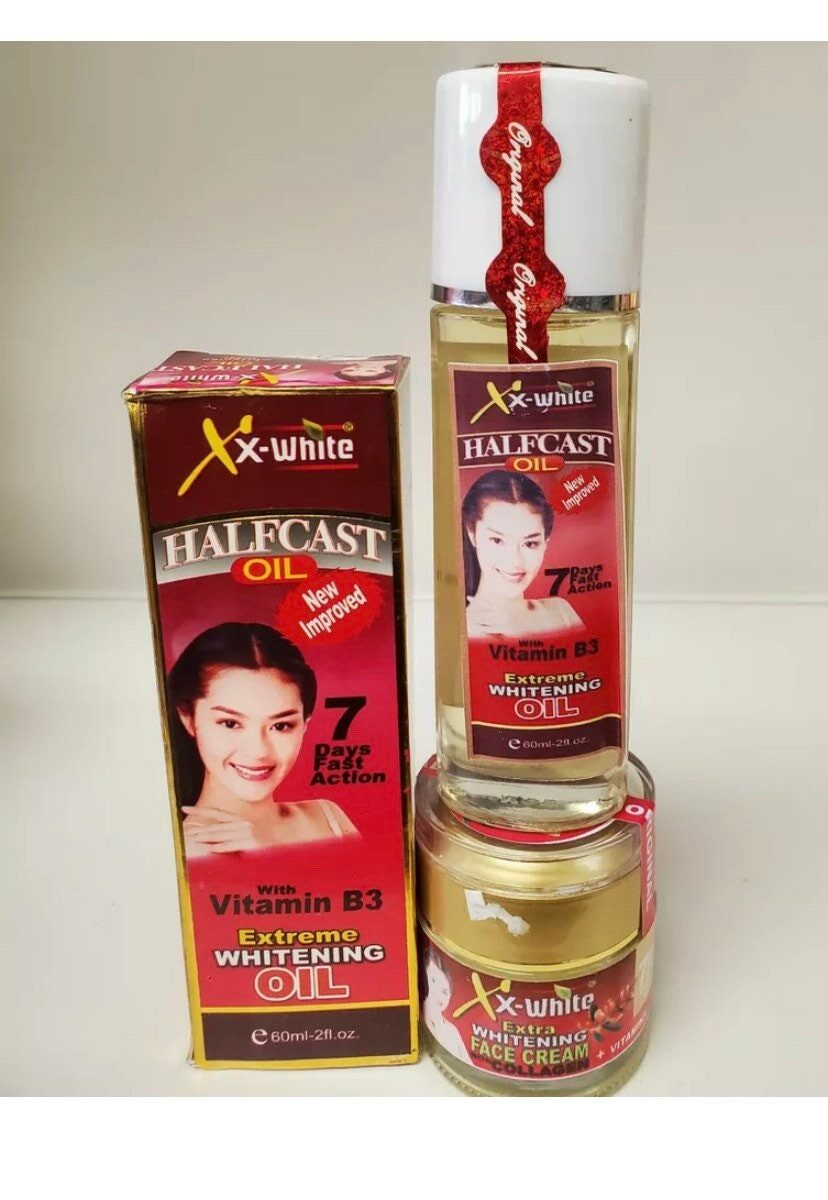 2 PCs Xx-white extra whitening face cream with collagen and Vitamin. 7 days Action 50g With halfcaste whitening oil