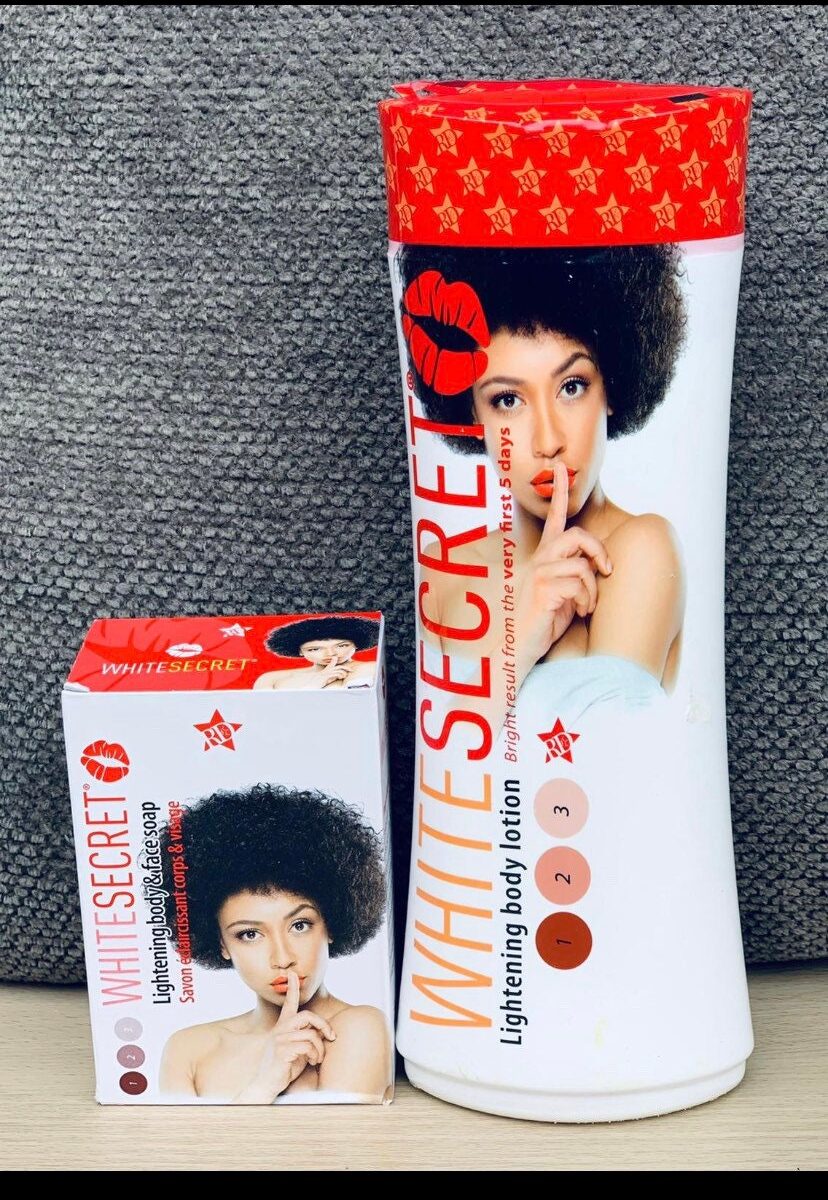 2 pieces White secret whitening set,Soap, And lotion