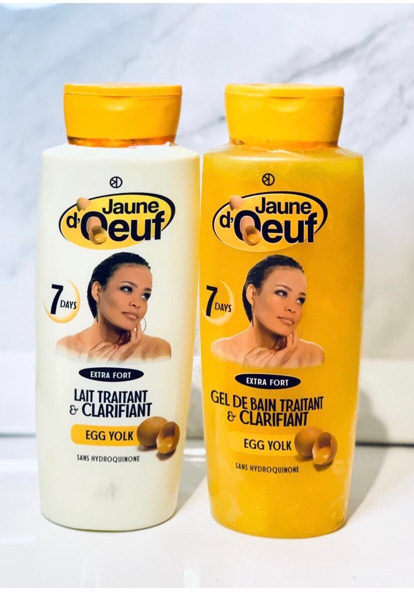 2 set of Jaune D oeuf Gel De Bain Traitant Et Clarify ant Sans Hydroquinone with soap