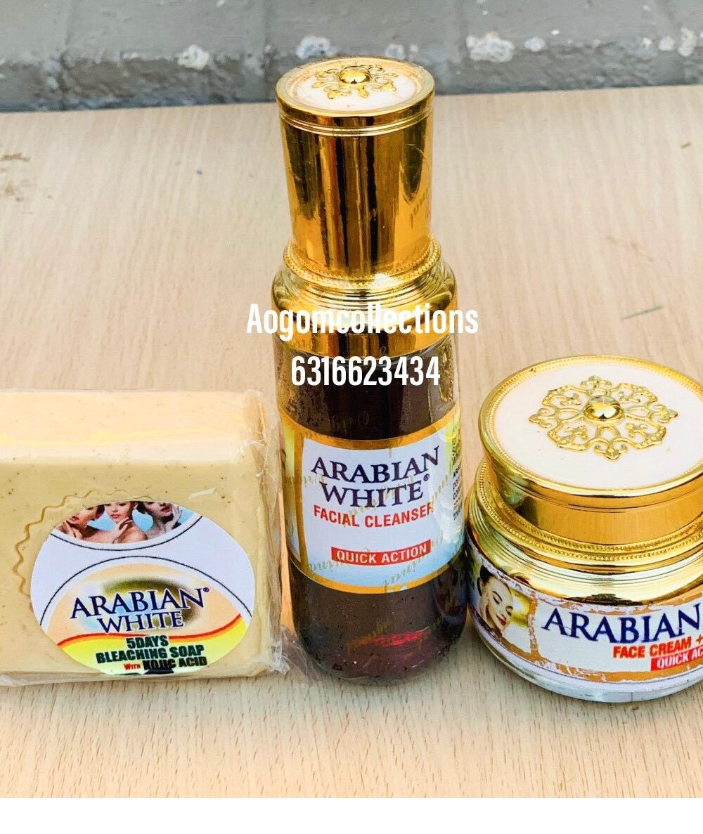 3 in 1 Arabian white face cream Quick action flawless , glowing face, soap and whitening facial cleanser