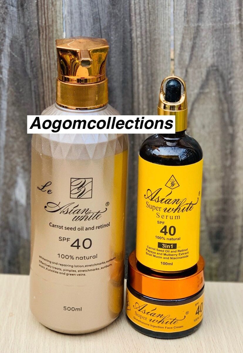 3 in 1 Asian white super whitening carrot seed and retinol lotion, face cream and oil