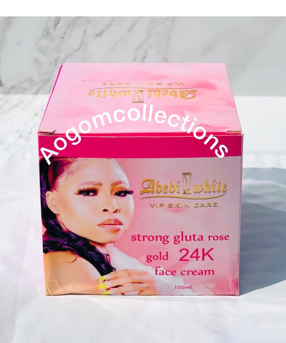 3 PCs Abebi strong gluta 24k super bleaching whitening gluta rose face cream