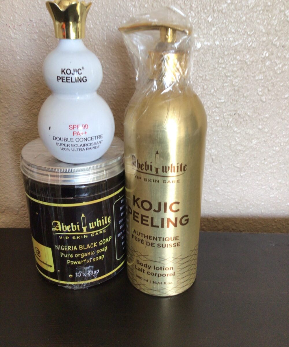 3 pieces Abebi super whitening kojic peeling set
