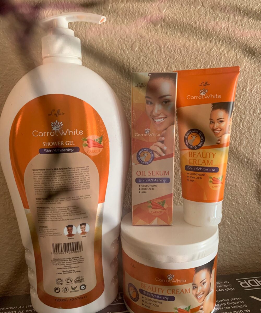 4 pieces L’affair Goat Milk whitening Shower Cream, tube and serum kits