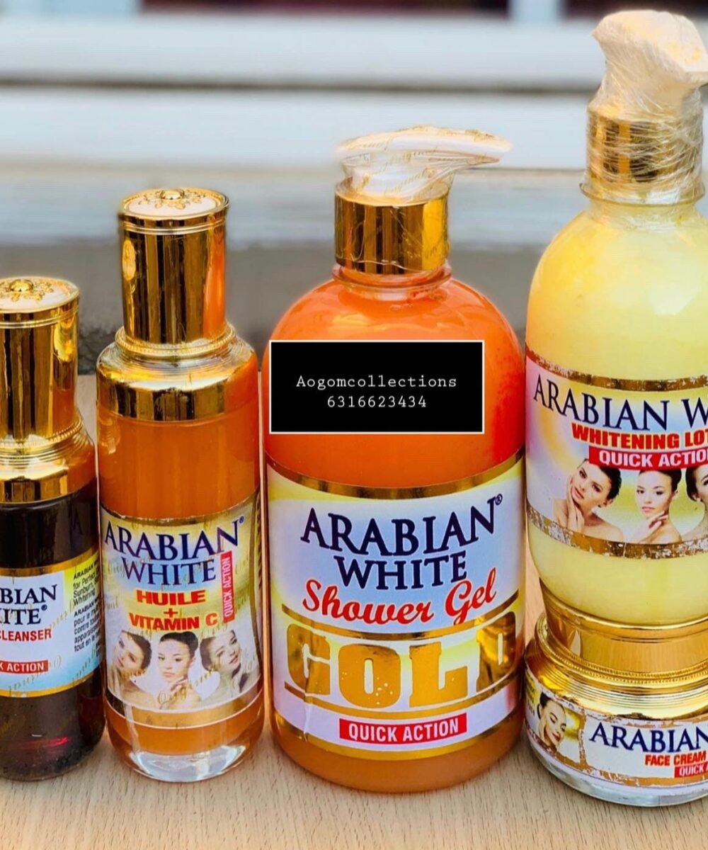 5 in 1 Arabian White Quick Action super shower gel,facial cleanser Whitening Lotion,Serum & Face Cream