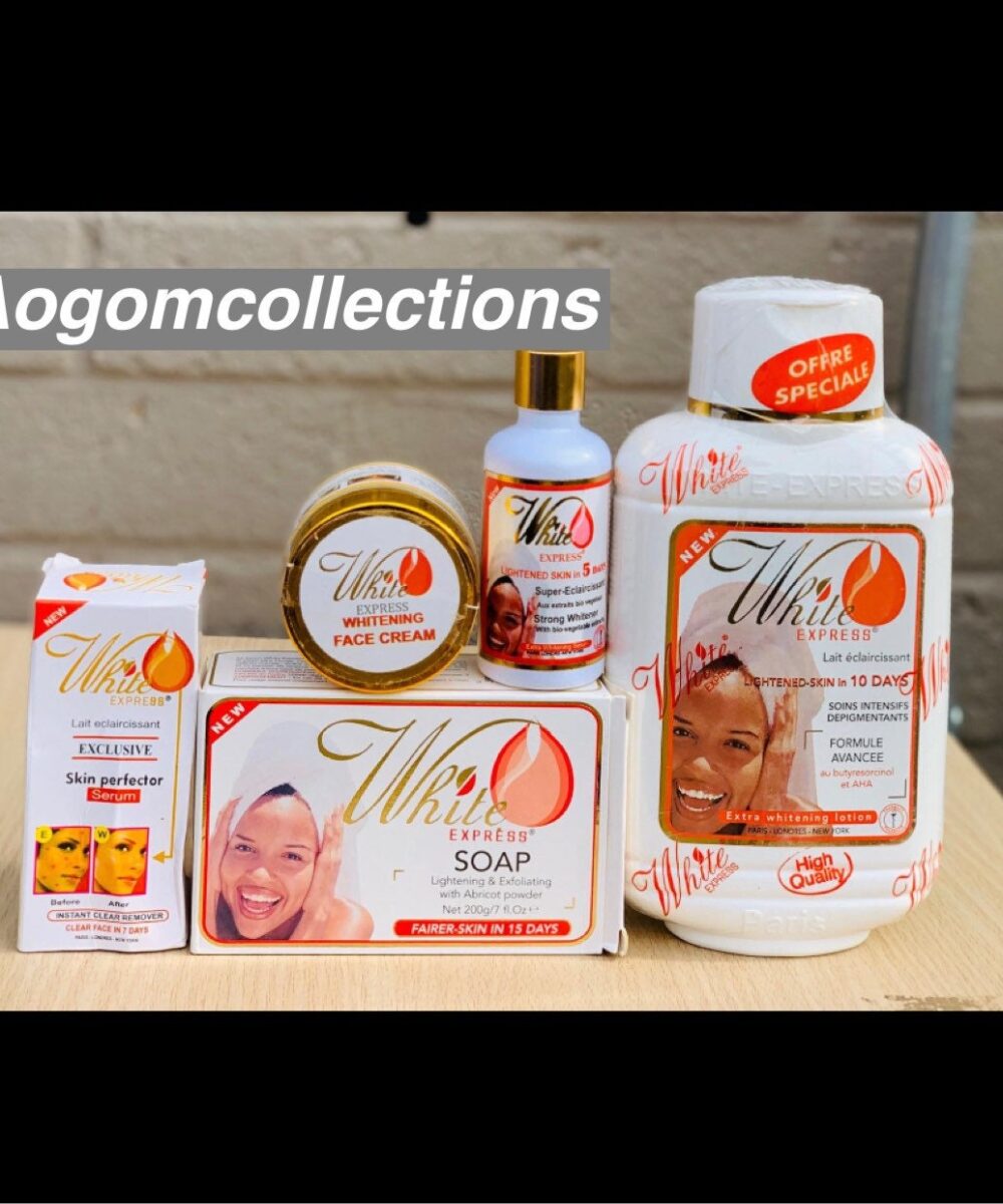 5 in 1 White express super whitening lotion set lotion, oil , soap and face cream, serum