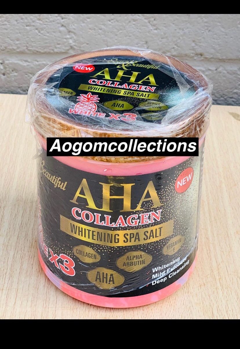 AHA Collagen Whitening spa white x 3 super whitening scrub