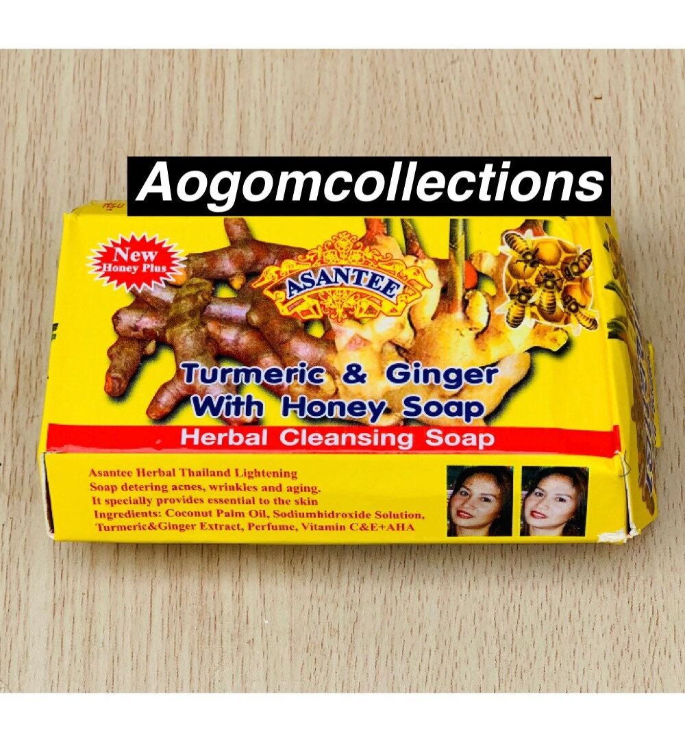 Asantee Turmeric & Ginger Thai Herbal Whitening soap good for Acne, Wrinkle, Aging