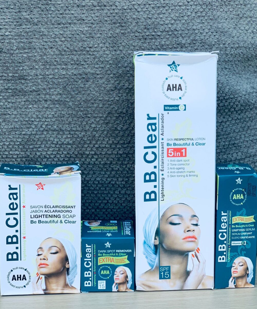 B.B. Clear lightening Set: Lotion 300ml + Serum 30ml + Cream 30ml + Soap 190g