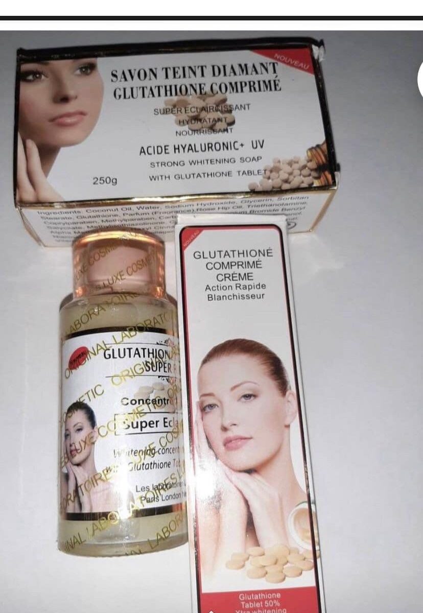 Glutathione comprime set:3 pieces serum,soap and tube cream