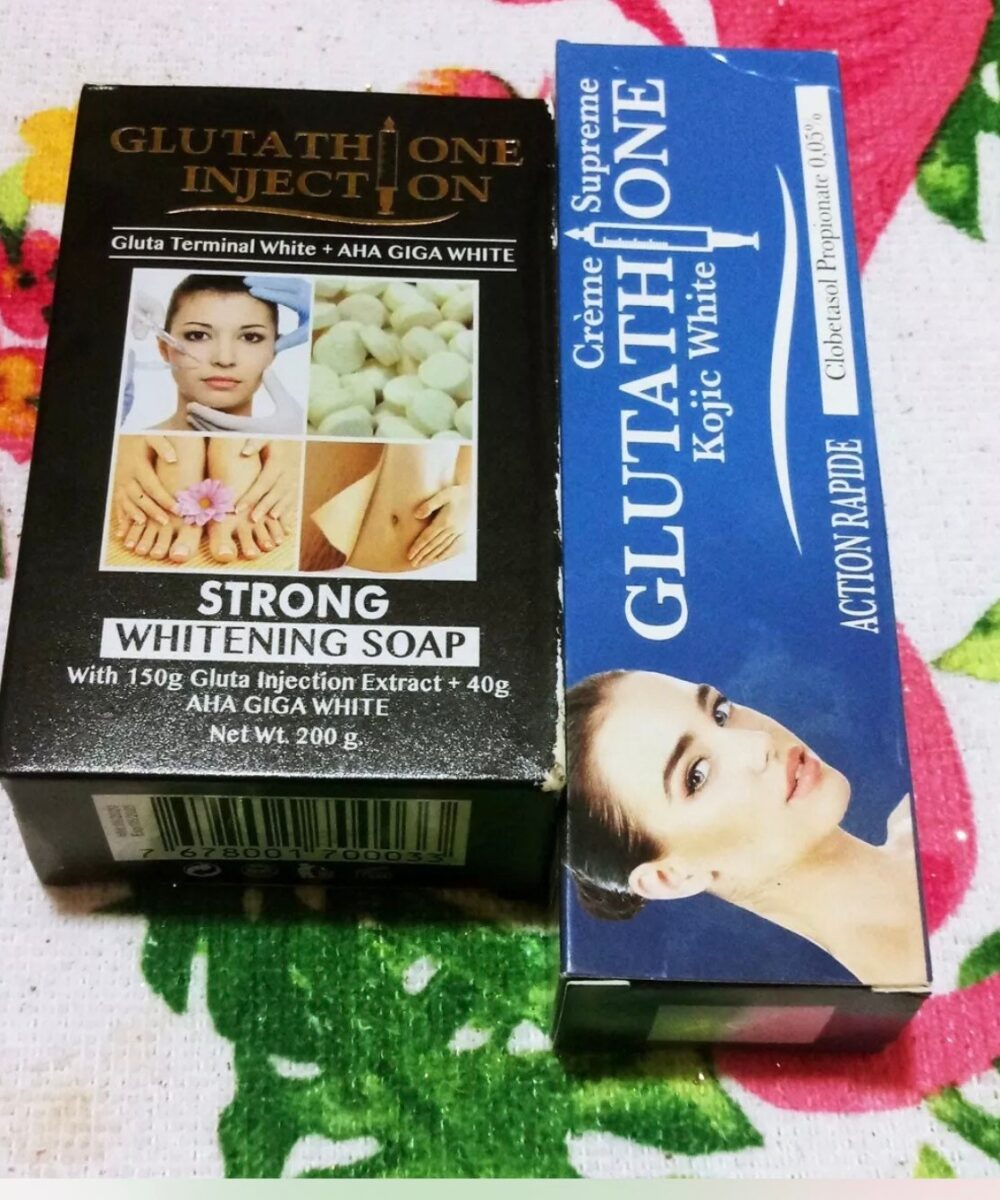 Glutathione Injection kojic white cream Supreme + kojic strong whitening soap
