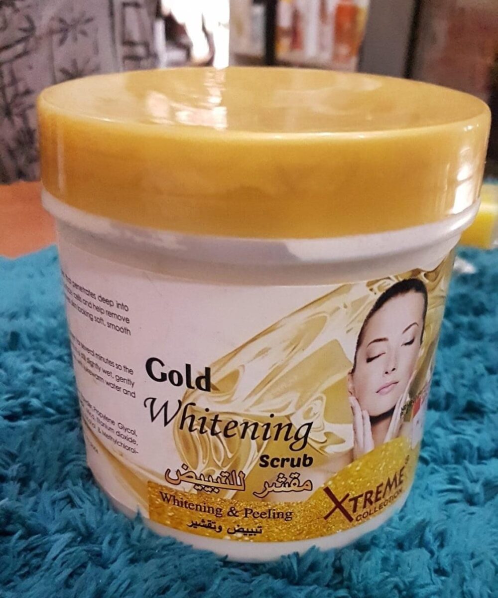 Gold whitening scrub peeling and exfoliating whitening scrub