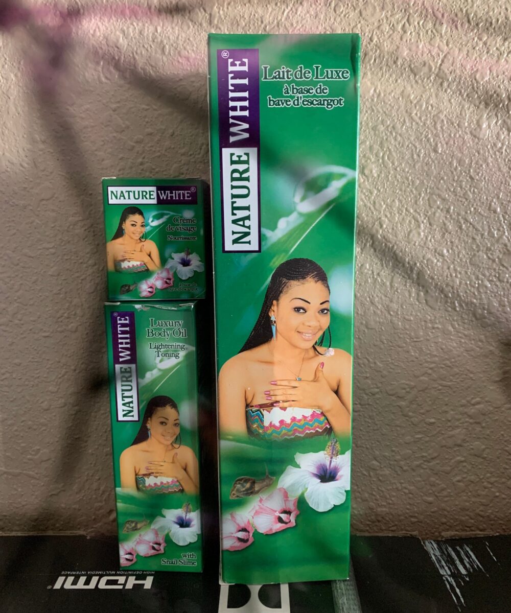 Nature white 3 pieces kits lotion, soap, serum