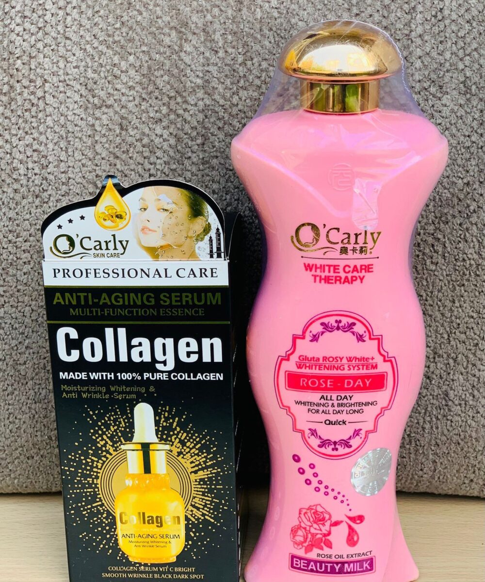 O’carly white care therapy rose water whitening lotion with collegen anti-wrinkle face serum