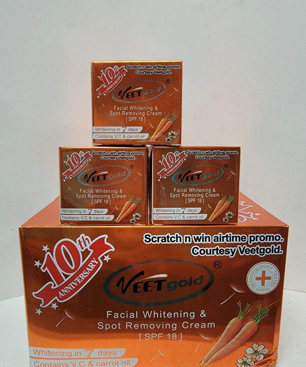 12 Veetgold facial whitening & spot removing cream 25g