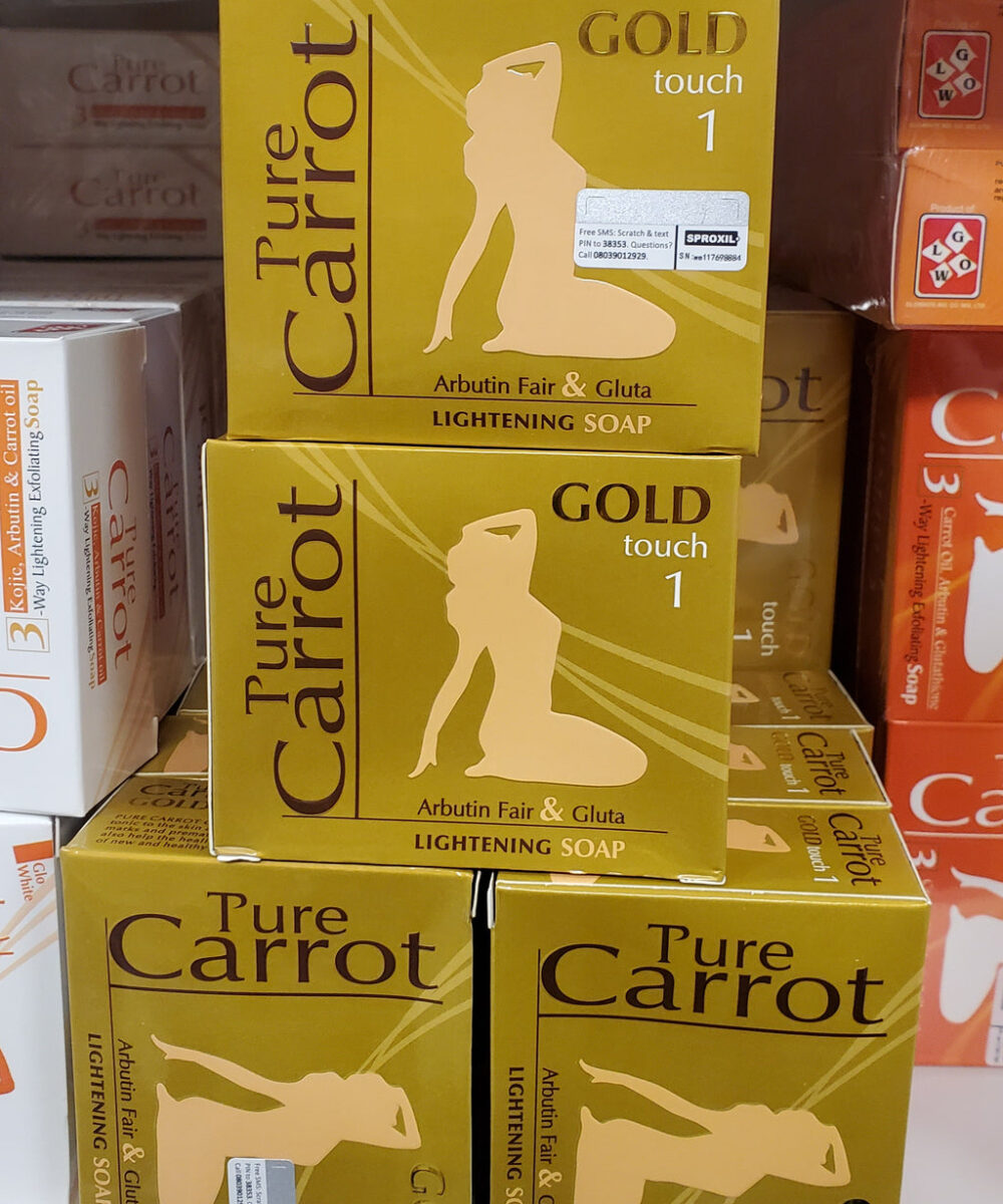 PURE CARROT GOLD ARBUTIN FAIR & GLUTA LIGHTENING BAR SOAP