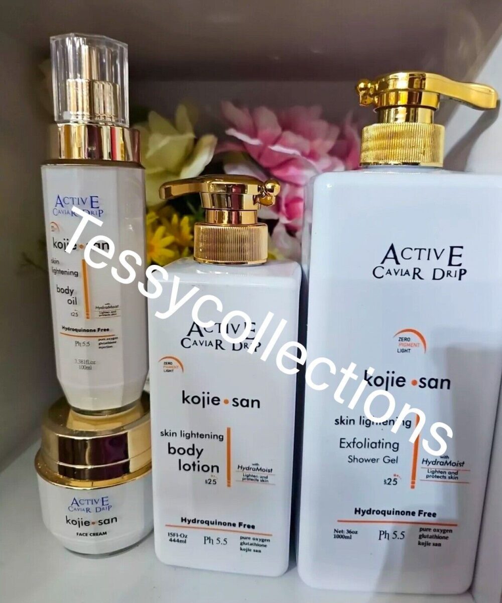 4pcs. ACTIVE Caviar Kojie San Lotion,Shower Gel. OIL, FACE CREAM. 💯