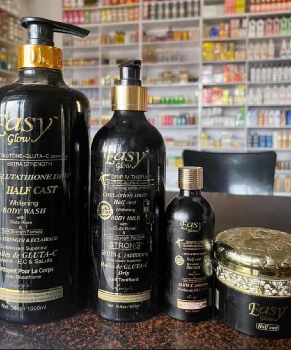 Easy glow lotion, shower gel, face cream and serum 4 in 1 set