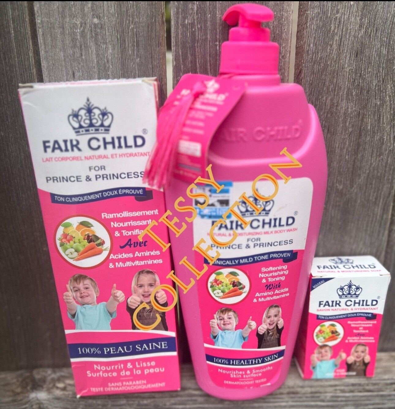 Fair child natural skin tone kids teens, Shower Gel body lotion and soap 3 In 1