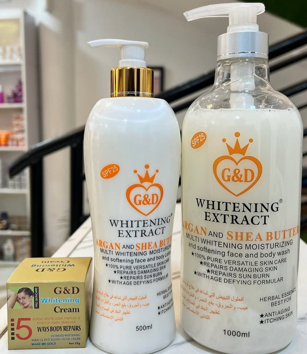 G&D shower gel and lotion, face cream with Shea Butter Set 3 in 1 set