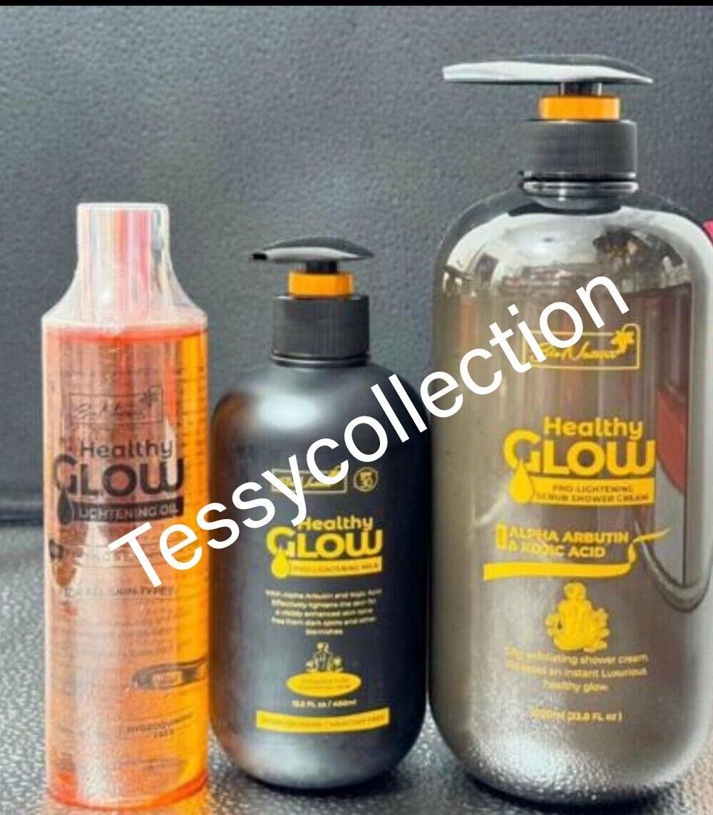 Healthy Glow With Alpha Arbutin + Kojic Lotion &Exfoliating Gel, Oil 3 In 1 Set