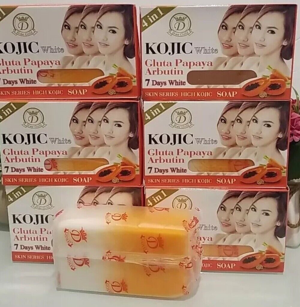 Kojic white Gluta PAPAYA Arbutin 7days white Soap 6 Pieces