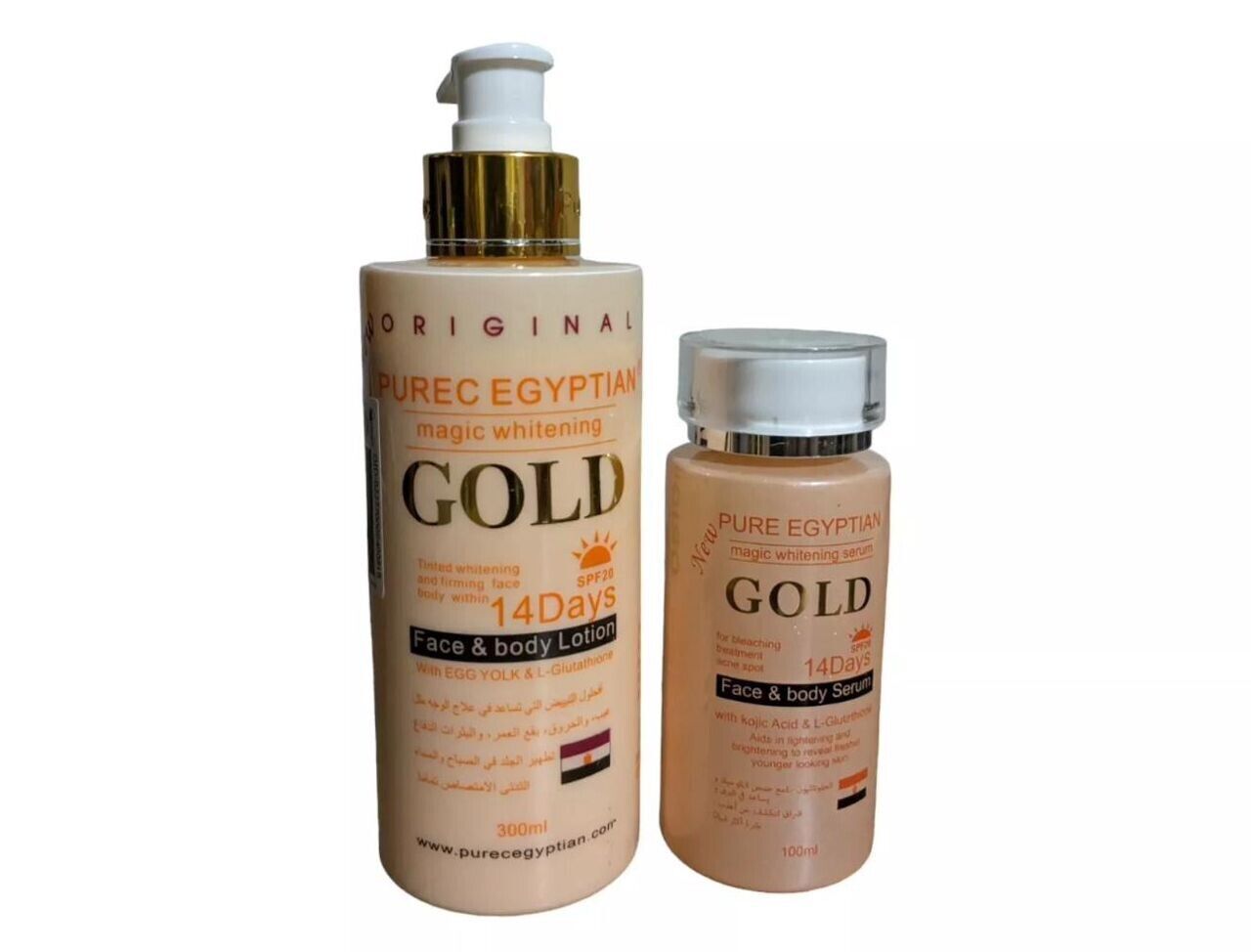 Original Purec egyptian gold body Lotion, & serum 2 in 1 set